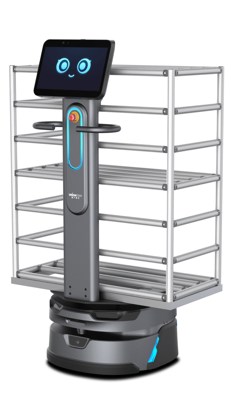 OrionStar CarryBot mit Regalaufbau